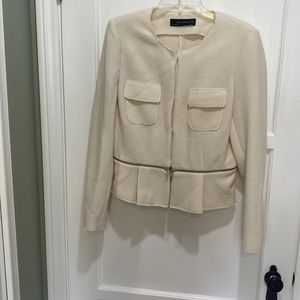 Zara blazer jacket in waffle-texture stretch knit large